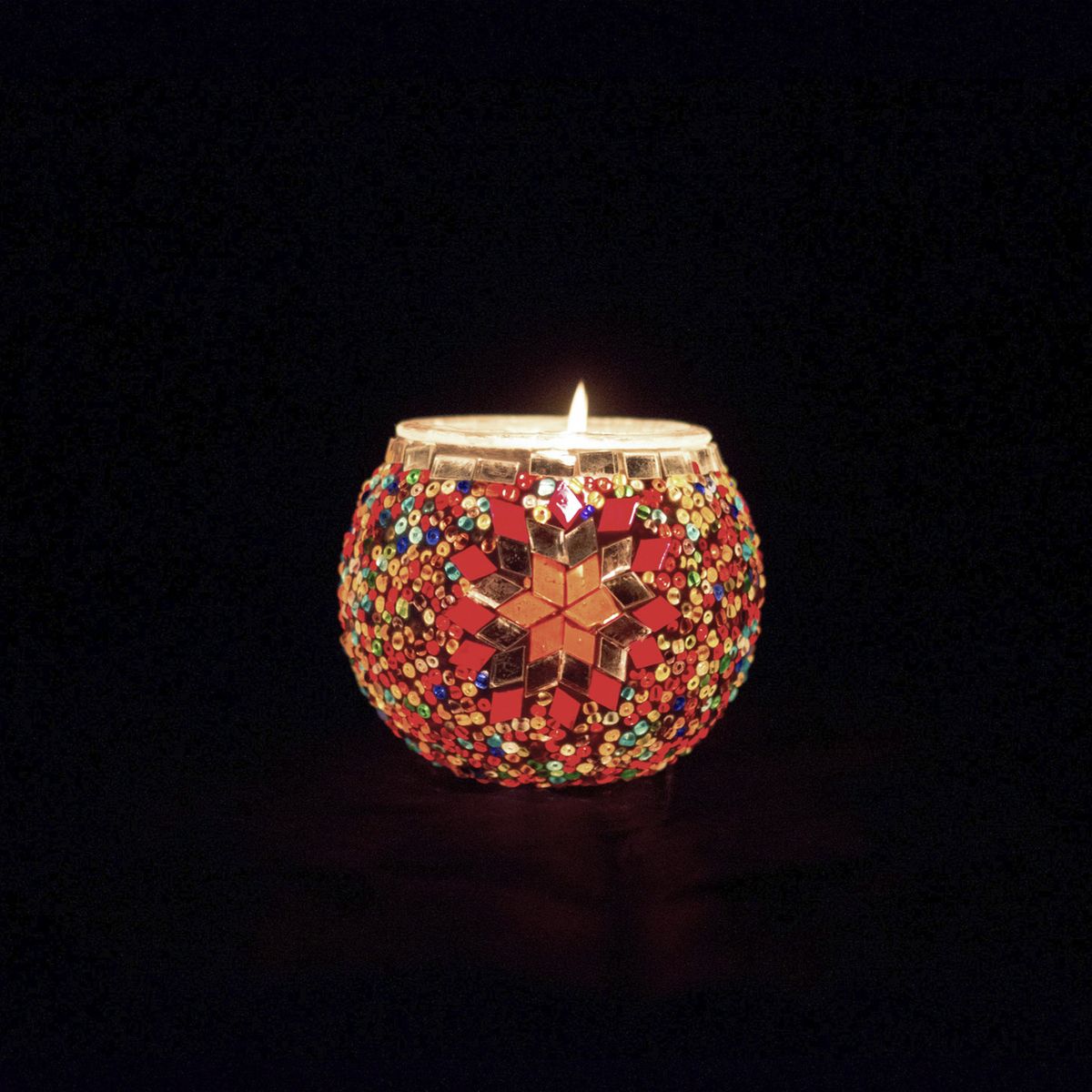 TURKUAZ - Portavela de mosaico turco Estrella multicolor