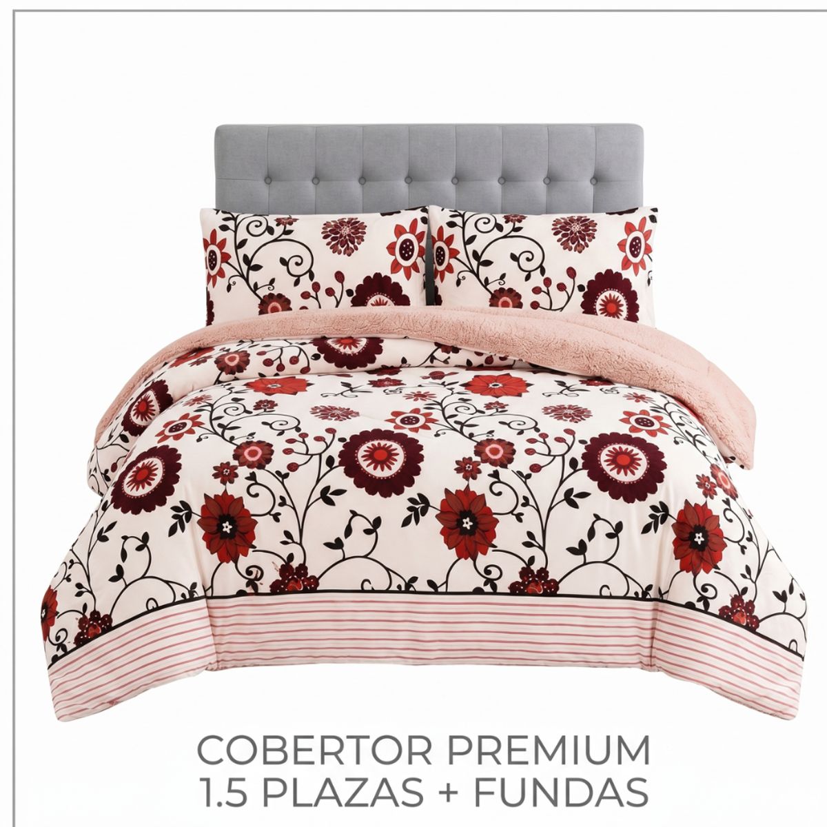 GENERICO - Plumon Cobertor Invierno 1.5 Plazas Interior Chiporro Plush Premium