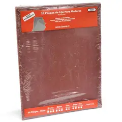 ISESA - Pack 25 Pliegos de Lija para Madera Respaldo Papel Kraft Grano 120
