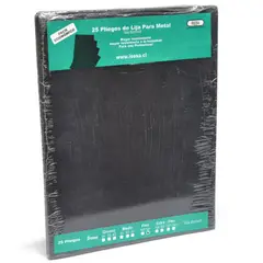 ISESA - Pack 25 Pliegos de Lija para Metal Respaldo de Tela Grano 120