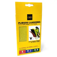 GENERICO - Pack 5 Lijas para Madera 95x185 mm Grano 80 con Velcro 8 Perforaciones Siarexx