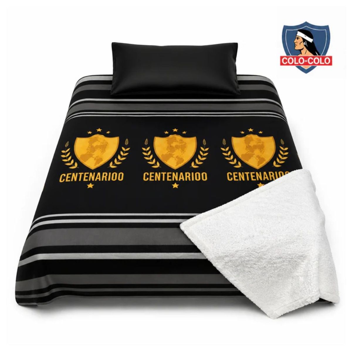 GENERICO - Frazada Polar Sherpa Colo-Colo Centenario 2 Plazas 200x200