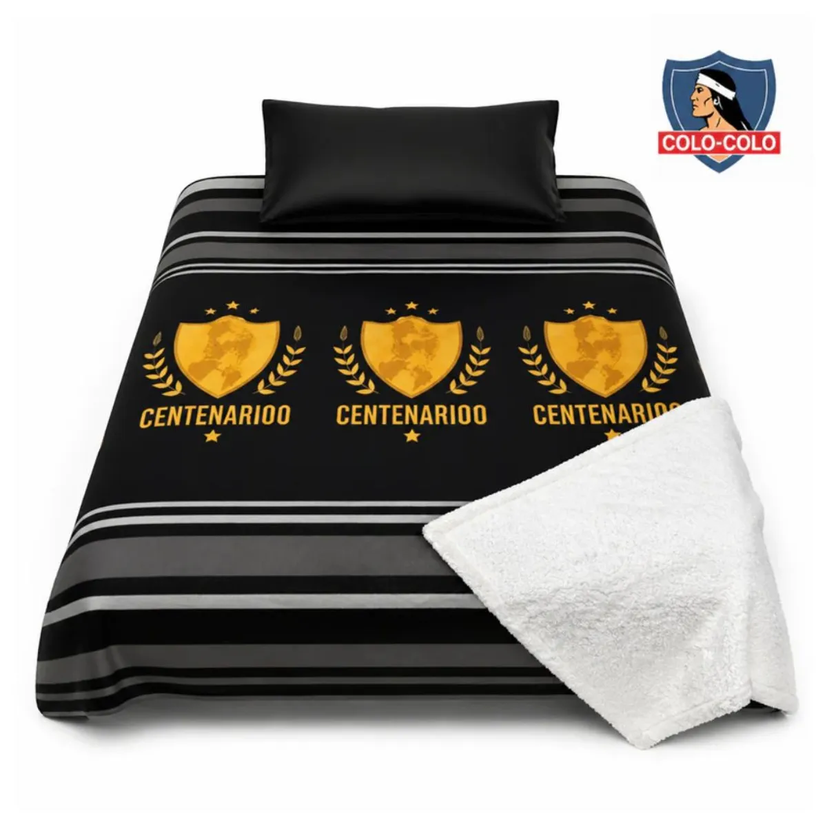 GENERICO - Frazada Polar Sherpa Colo-Colo Centenario 2 Plazas 200x200