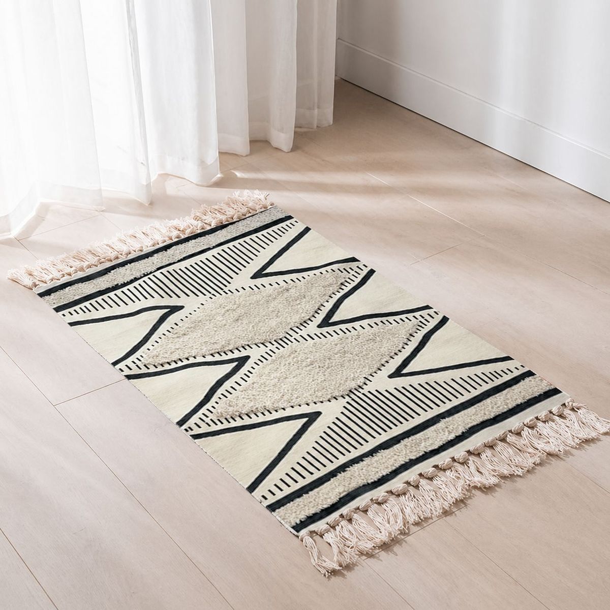 GENERICO - Alfombra Decorativa Estampada Tufting con Flecos TF21005