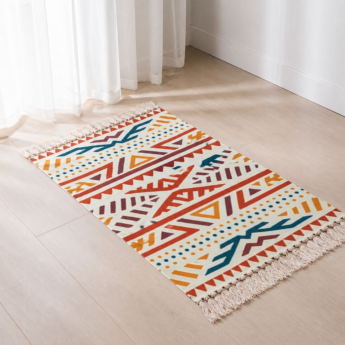 GENERICO - Alfombra Decorativa Estampada Tufting con Flecos TF21002