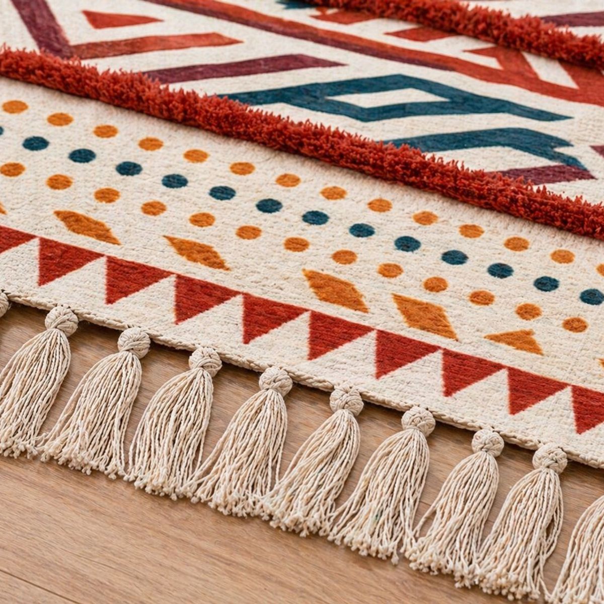 GENERICO - Alfombra Decorativa Estampada Tufting con Flecos TF21002