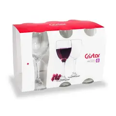 CRISTAR - Display 6 Copas Para Vino Tinto 300mL Modelo Versalles