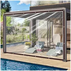 KUANGYE - 3 x 6 M Lonas Transparentes Resistentes Impermeables UV Con Ojales Para Exteriores,Jardín