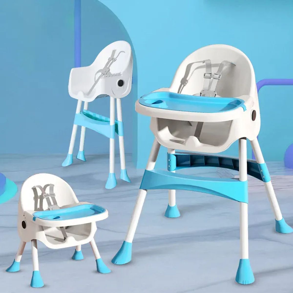 EVERSO - Silla De Comer Bebé 2 En 1 Plegable Ajustable Con Bandeja