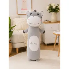 GENERICO - Cojín Peluche Hipopotamo Largo 70 cm Decorativo Suave Infantil