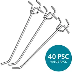 KUANGYE - Pack 40 Ganchos Gancheras Panel Ranurado 25 Cm Exhibidor