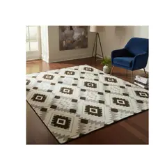GENERICO - ALFOMBRA CON DISEÑO 200X240 PATRON DE ROMBOS ELEGANTE FEY YA