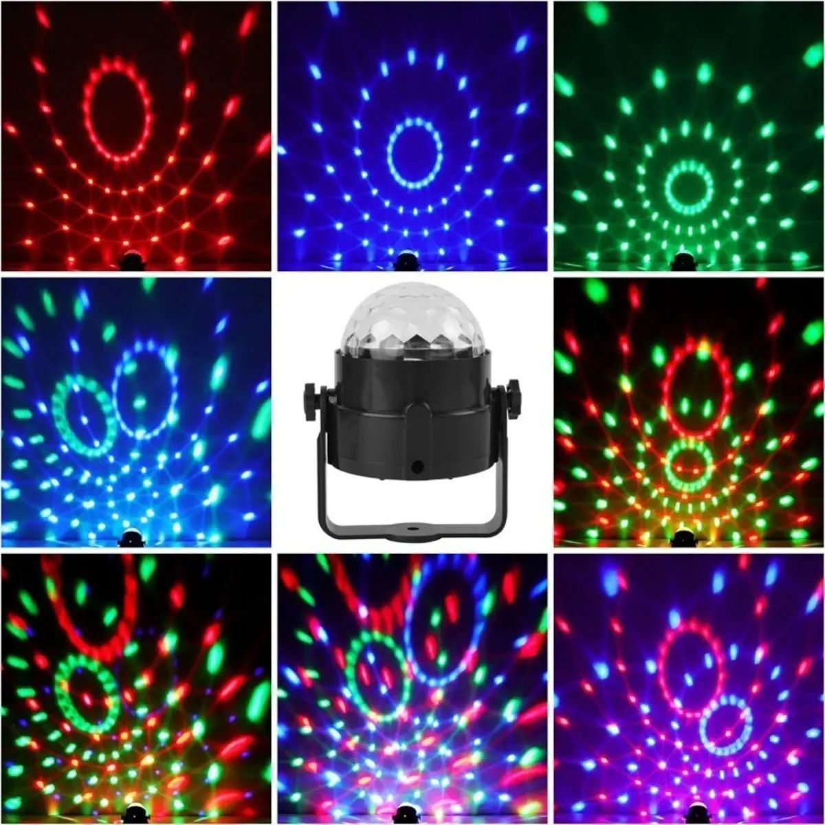 VIDA BUENAS - Bola de discoteca giratoria con luces LED activada por sonido, decoración ideal para fiestas y hogar