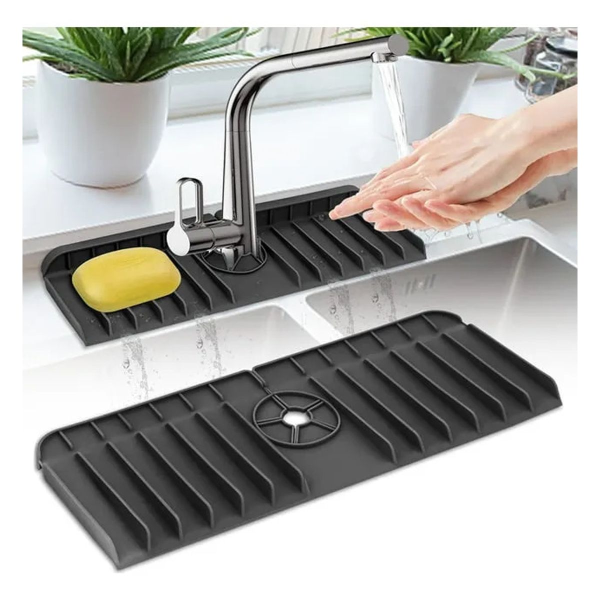 EINICIO - Protector Silicona Escurridor Grifo Lavaplatos Loza Cocina