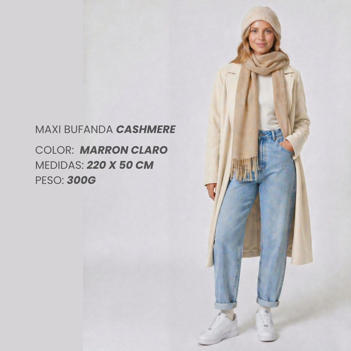 NOVY - Maxi Bufanda Mujer Hombre Otoño Colores 50cm X 220cm