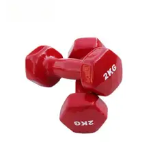 VIDA BUENAS - Pack 2 Pesa 2 Kg Mancuerna Ejercicio Goma Vinílica Fitness
