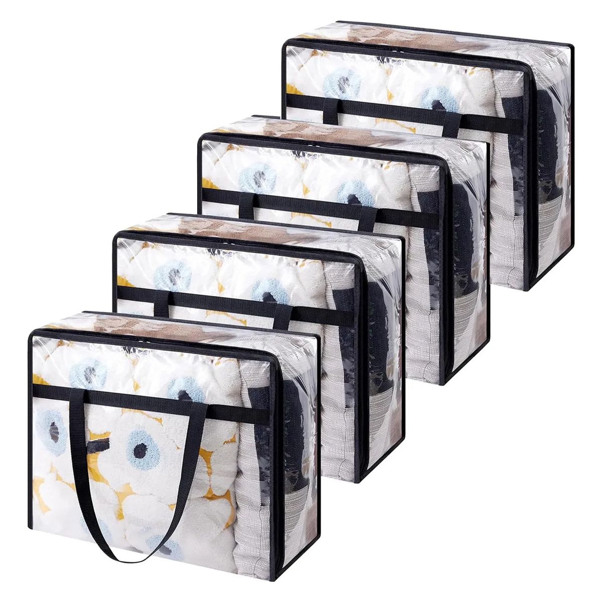 GENERICO - Set X4 Bolsas Organizadoras Almacenamiento Cajas De Pvc 40L
