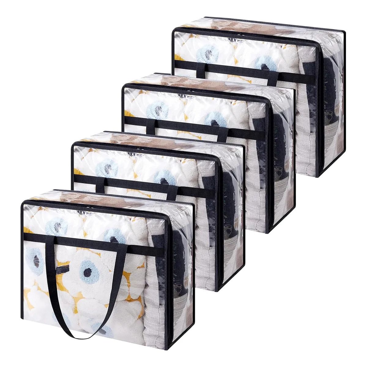 GENERICO - Set X4 Bolsas Organizadoras Almacenamiento Cajas De Pvc 40L