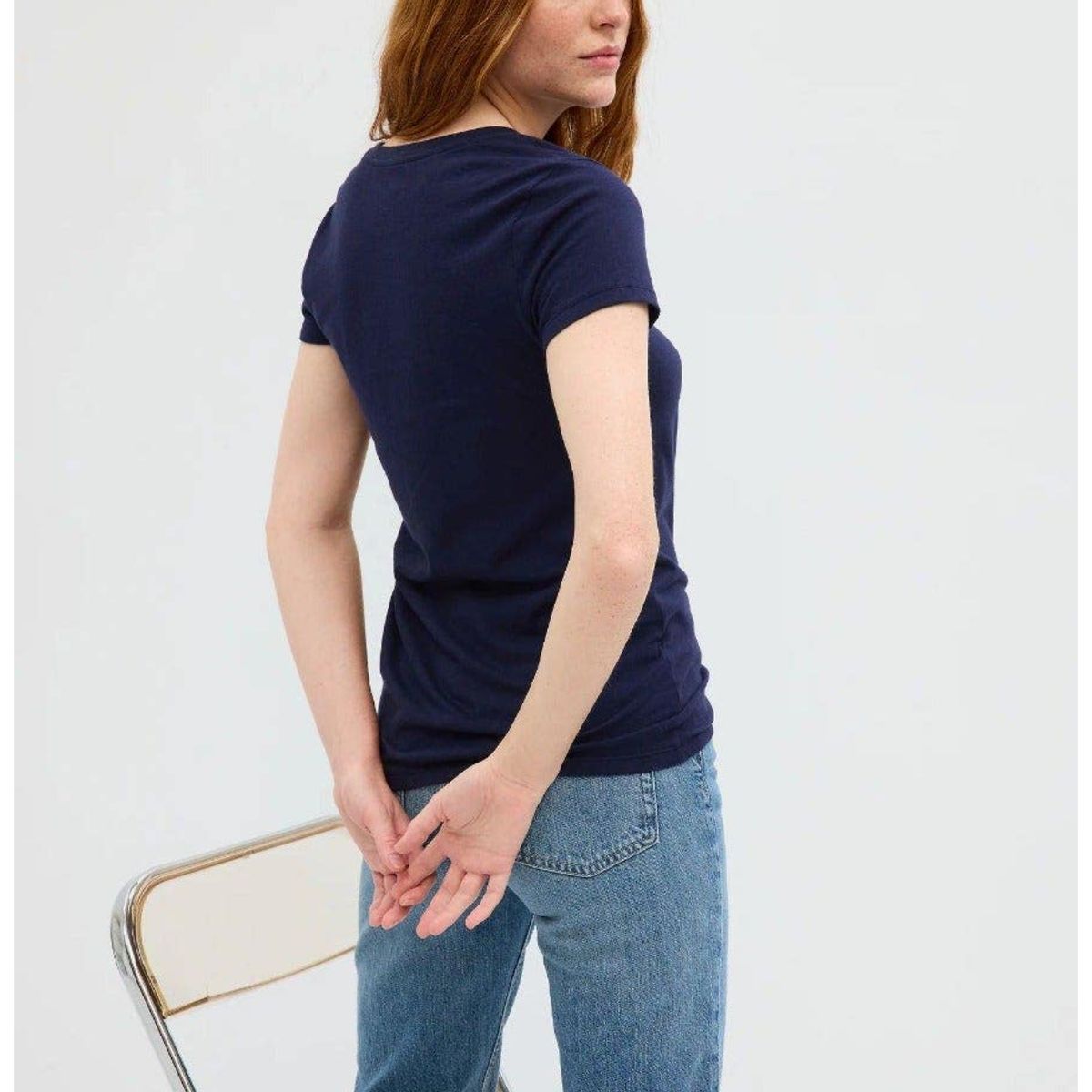 GAP - Polera Mujer GAP Clásica Cuello Crew Azul