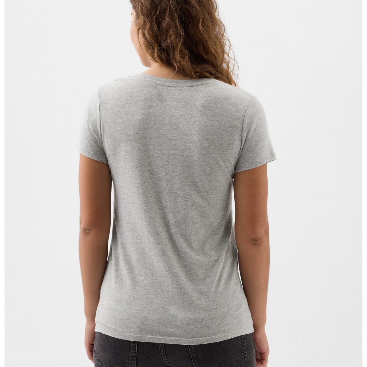 GAP - Polera Mujer GAP Clásica Cuello Crew Gris