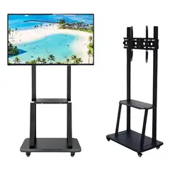 ATURE - Soporte Tv Rack Movil Con Ruedas 32 A 65 Base Pedestal Stand