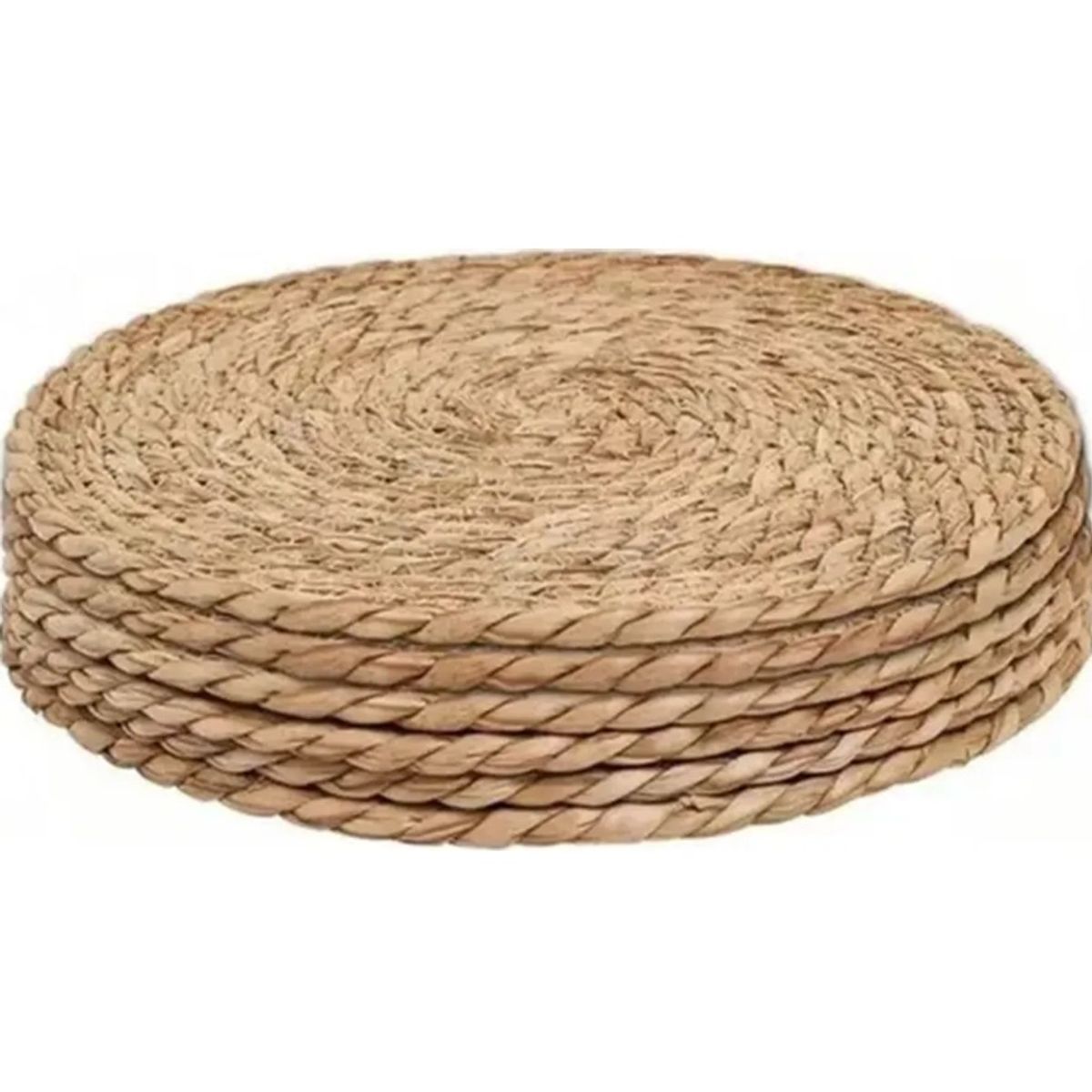 GENERICO - Set 8 Individuales 30cm Circular Tejido Yute Redondo