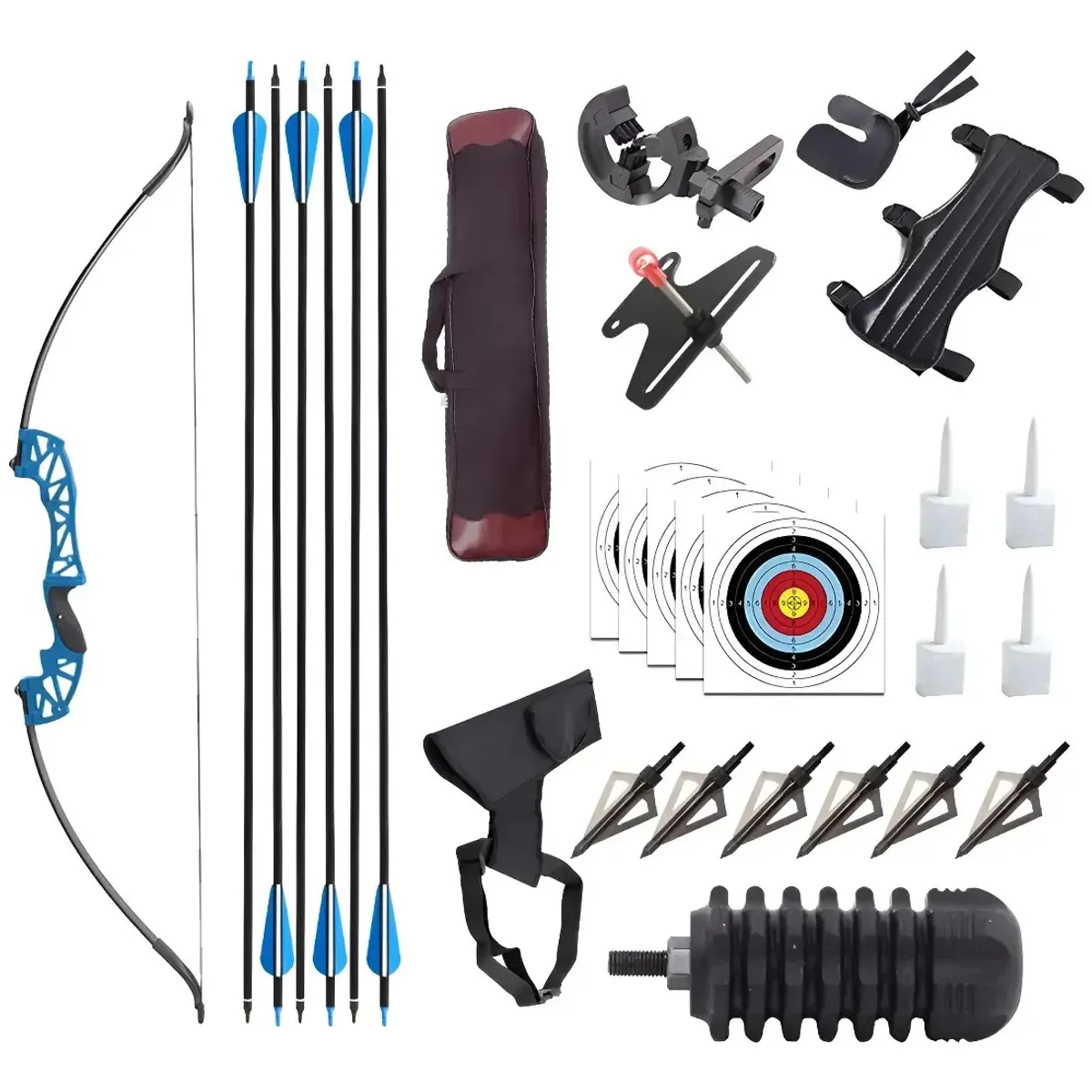 KUANGYE - 40lbs Arco Recurvo Deportivo Para Adultos Con Set Accesorios