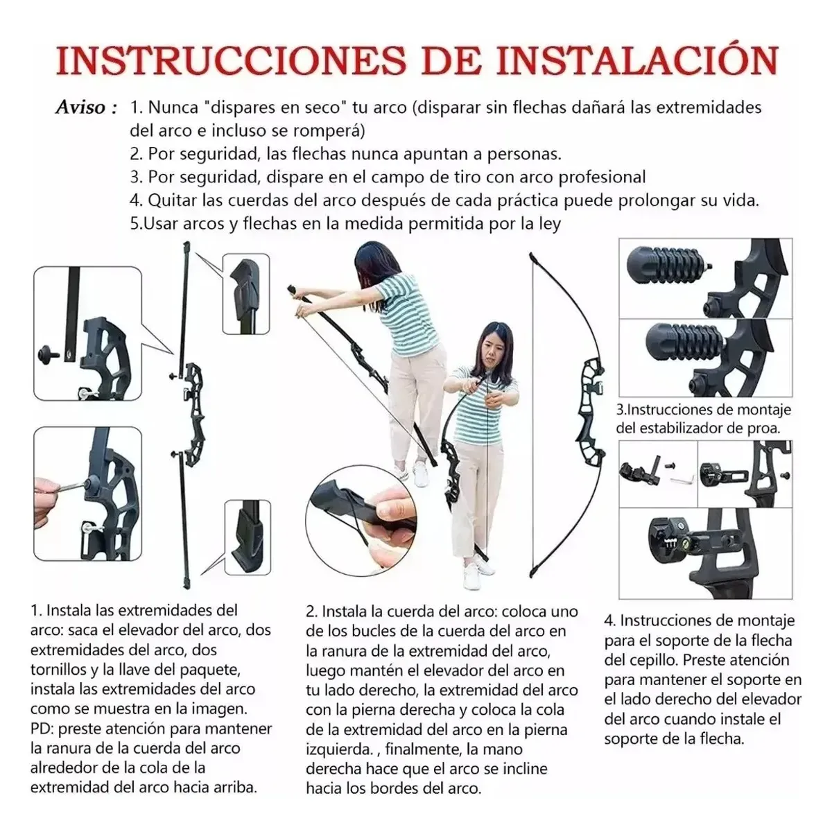 KUANGYE - 40lbs Arco Recurvo Deportivo Para Adultos Con Set Accesorios