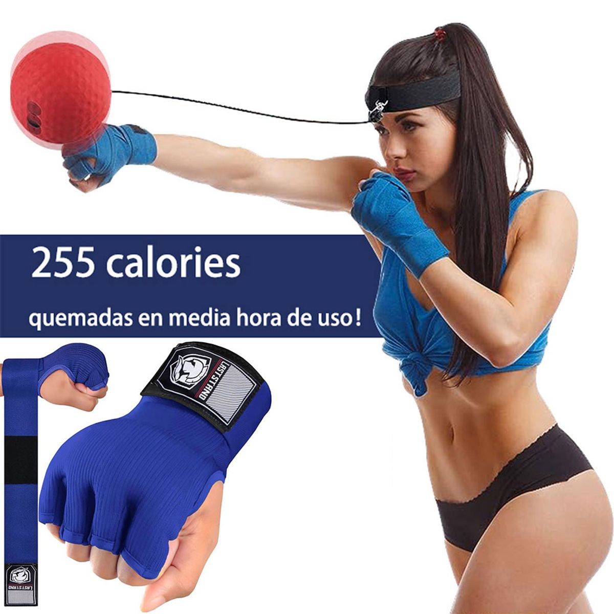 PUREPOWER - Guantes de Boxeo de Gel Con Cabeza de Boxeo Pelota para Hombres y Mujeres para Muay Thai, Kickboxing