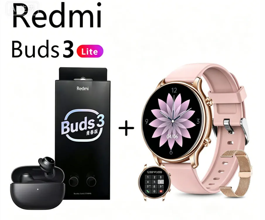 Y66 Smartwatch+Audífonos Auriculares Bluetooth Redmi buds 3lite