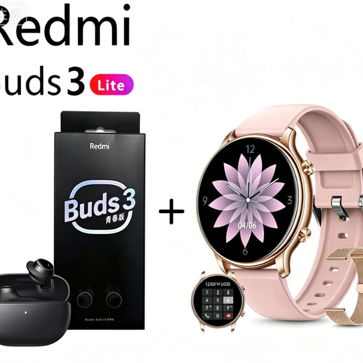 XIAOMI - Y66 Smartwatch+Audífonos  Auriculares Bluetooth XIAOMI Redmi buds 3lite