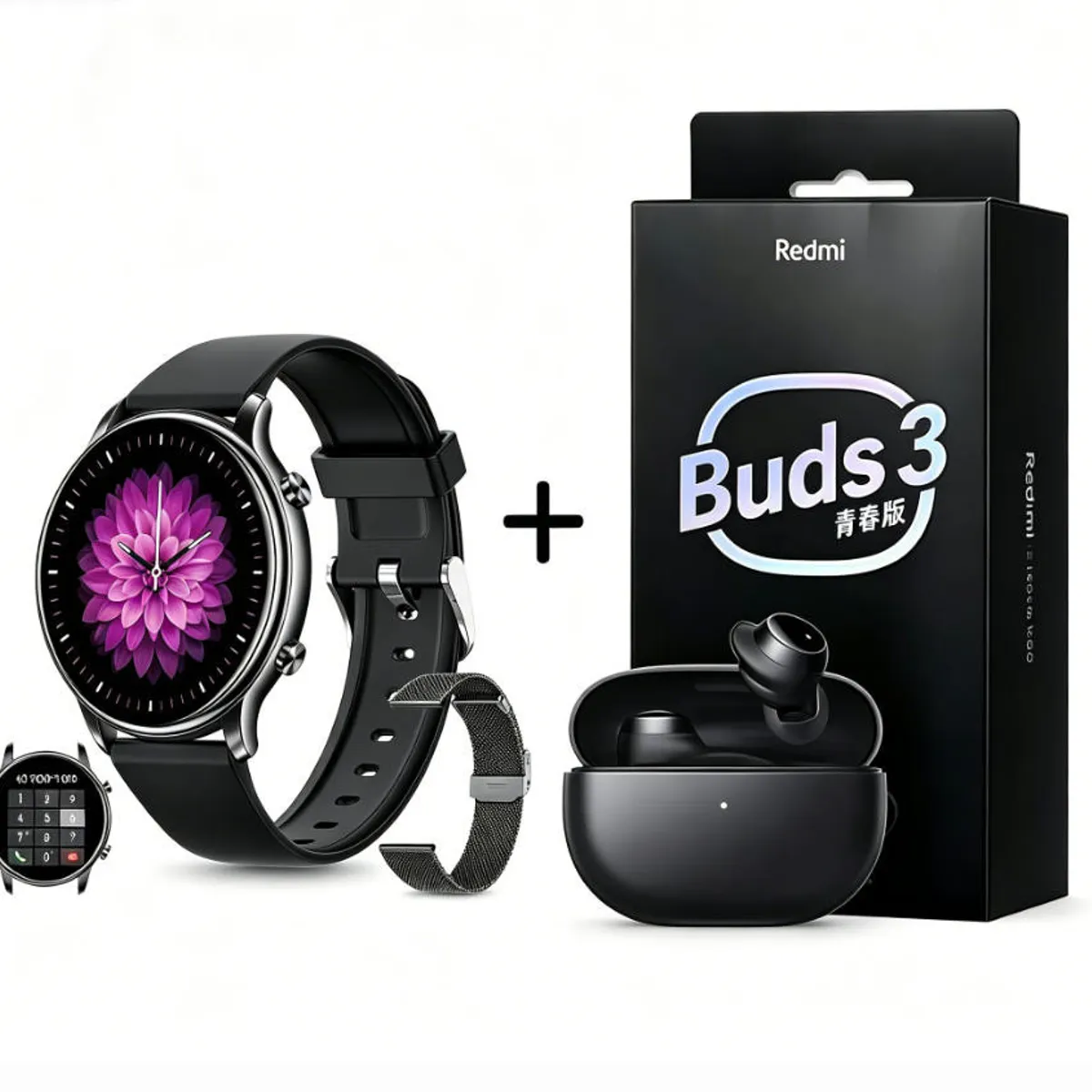 XIAOMI - Y66 Smartwatch+Audífonos  Auriculares Bluetooth XIAOMI Redmi buds 3lite
