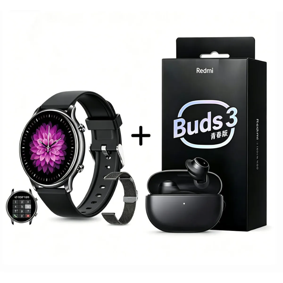 XIAOMI - Y66 Smartwatch+Audífonos  Auriculares Bluetooth XIAOMI Redmi buds 3lite