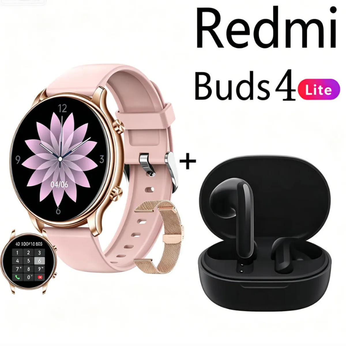 XIAOMI - Y66 Smartwatch+Audífonos  Auriculares Bluetooth XIAOMI Redmi buds 4lite