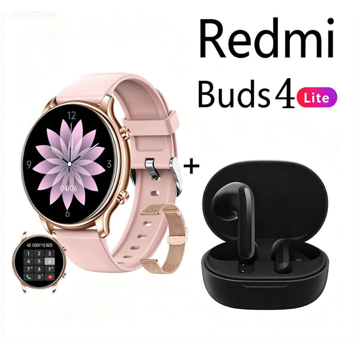 XIAOMI - Y66 Smartwatch+Audífonos  Auriculares Bluetooth XIAOMI Redmi buds 4lite