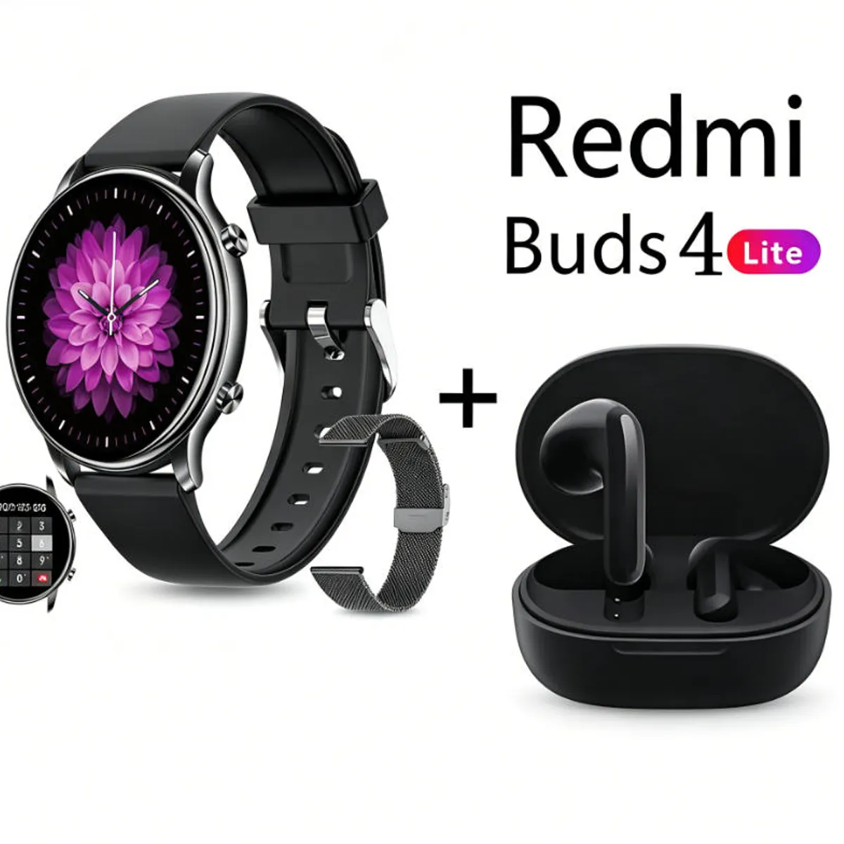 XIAOMI - Y66 Smartwatch+Audífonos  Auriculares Bluetooth XIAOMI Redmi buds 4lite