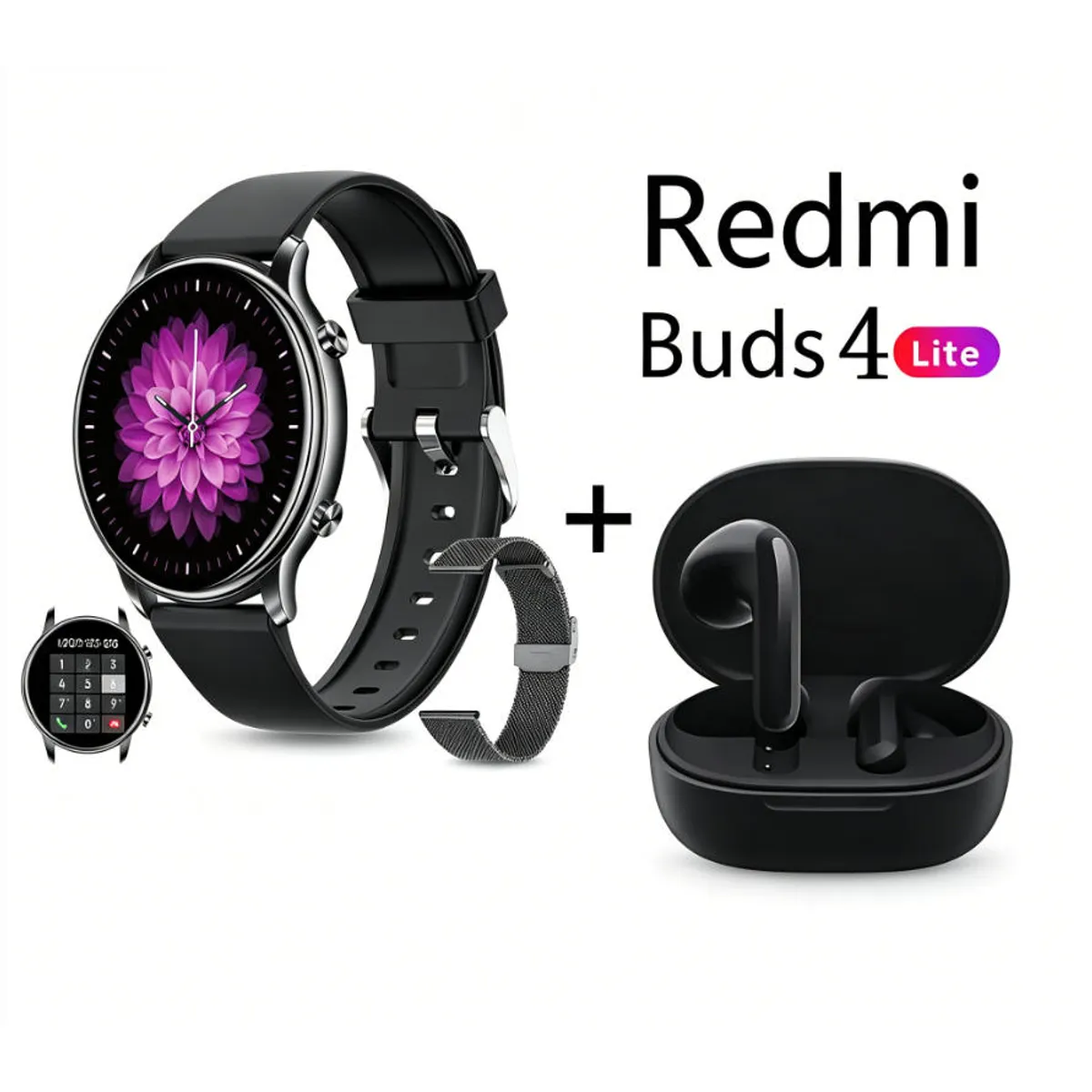 XIAOMI - Y66 Smartwatch+Audífonos  Auriculares Bluetooth XIAOMI Redmi buds 4lite