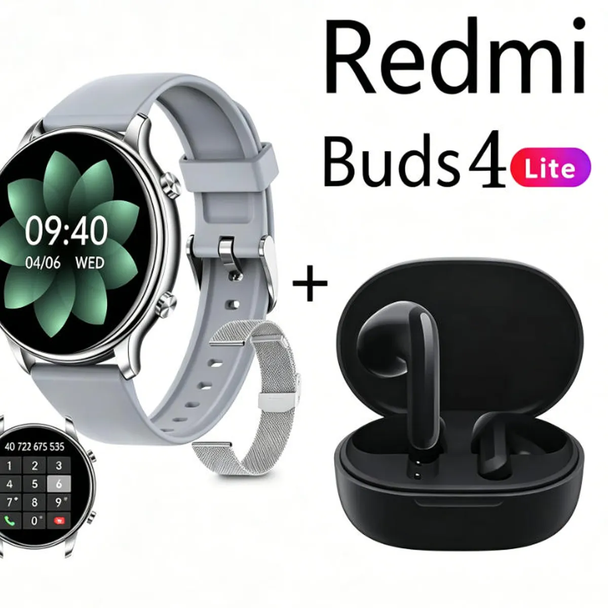XIAOMI - Y66 Smartwatch+Audífonos  Auriculares Bluetooth XIAOMI Redmi buds 4lite
