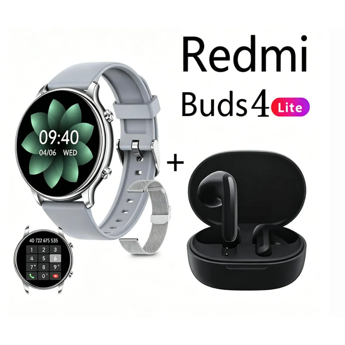 XIAOMI - Y66 Smartwatch+Audífonos  Auriculares Bluetooth XIAOMI Redmi buds 4lite