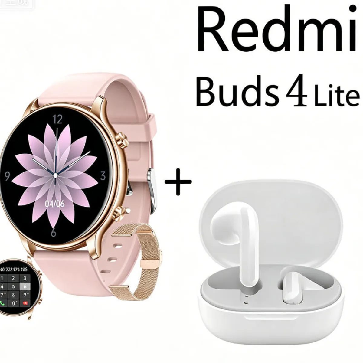 XIAOMI - Y66 Smartwatch+Audífonos  Auriculares Bluetooth XIAOMI Redmi buds 4lite