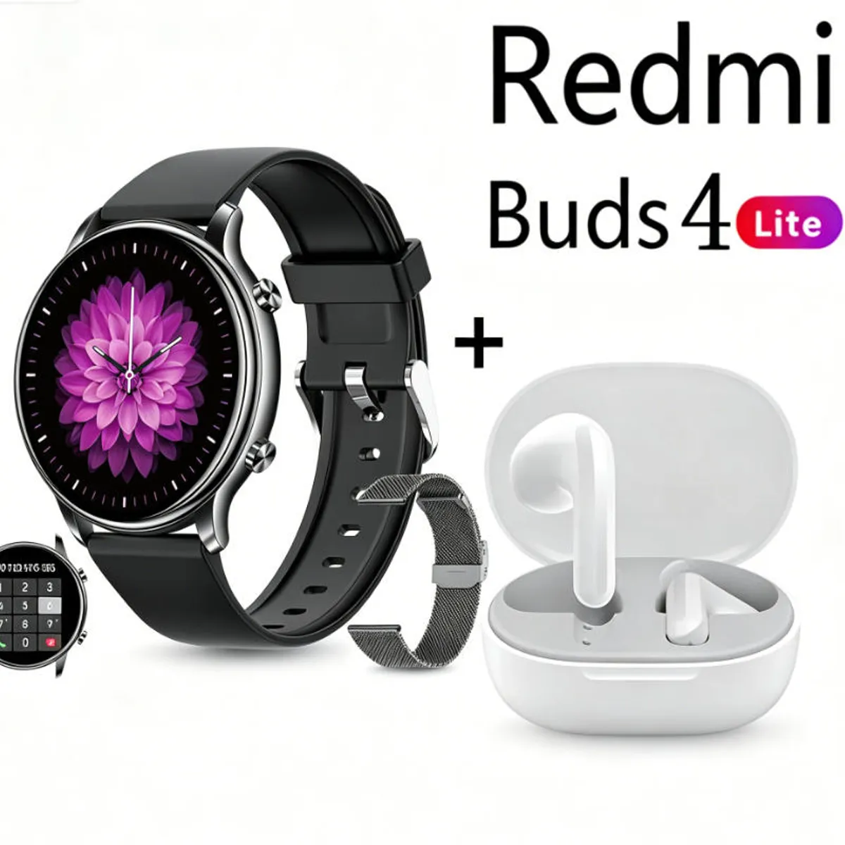 XIAOMI - Y66 Smartwatch+Audífonos  Auriculares Bluetooth XIAOMI Redmi buds 4lite