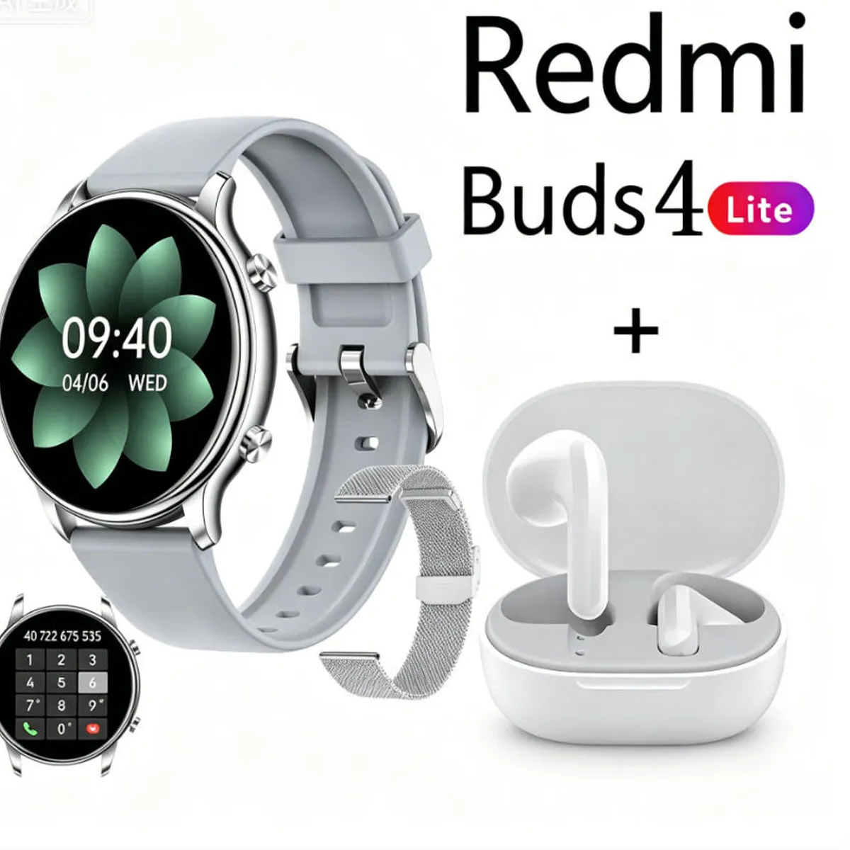 XIAOMI - Y66 Smartwatch+Audífonos  Auriculares Bluetooth XIAOMI Redmi buds 4lite
