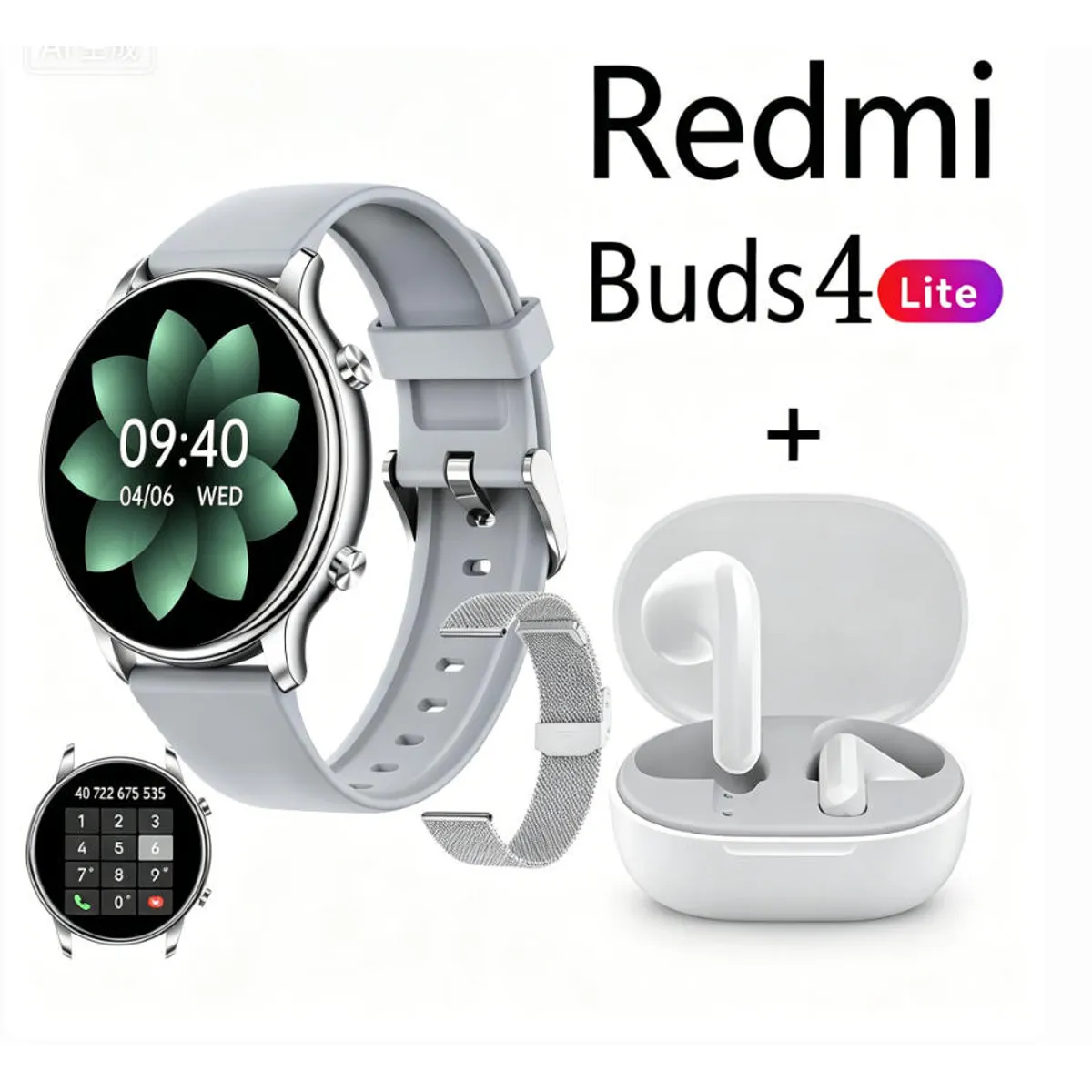 XIAOMI - Y66 Smartwatch+Audífonos  Auriculares Bluetooth XIAOMI Redmi buds 4lite