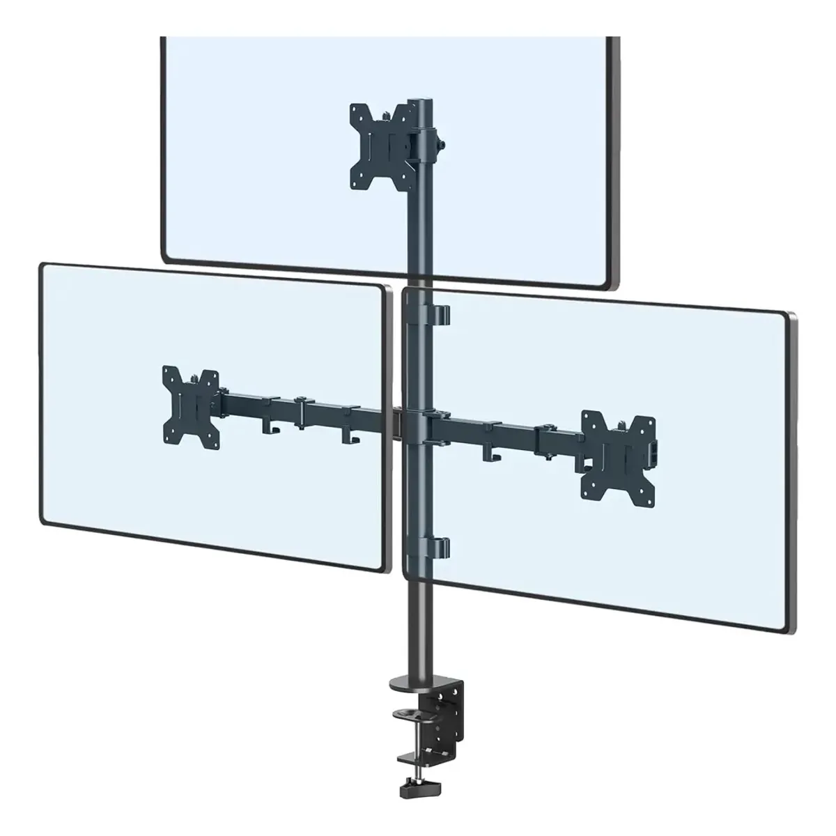 KUANGYE - Soporte 3 Monitores Triple Monitor Escritorio Articulado