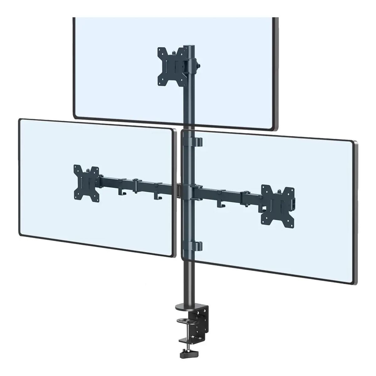 KUANGYE - Soporte 3 Monitores Triple Monitor Escritorio Articulado