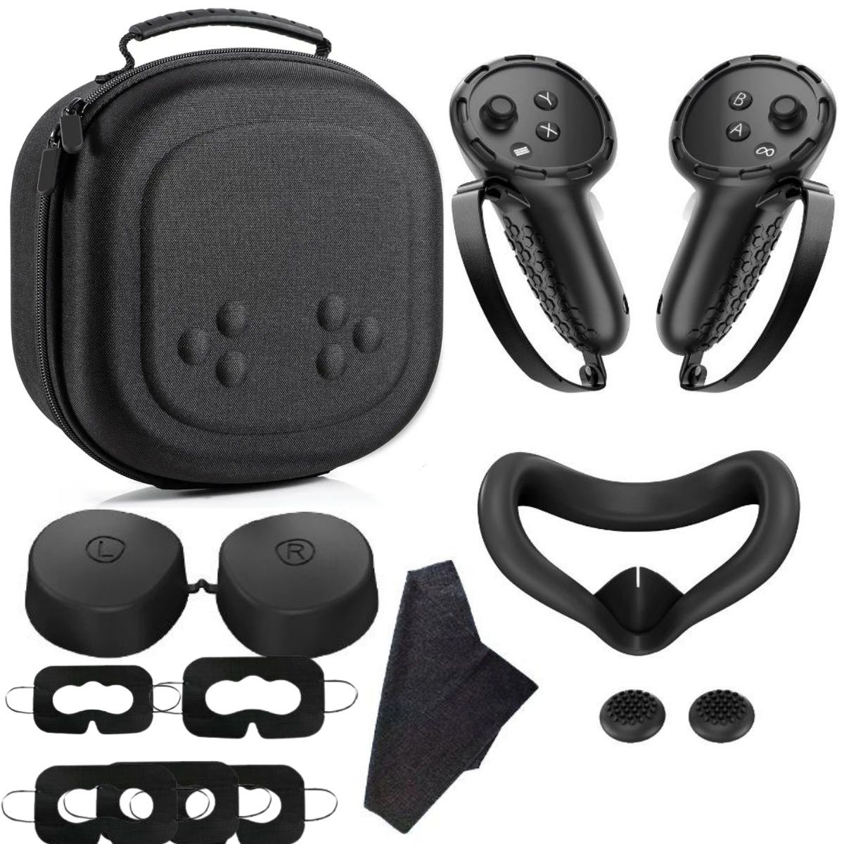 KUANGYE - Juego de Accesorios Protectores Auriculares VR,Estuche De Transporte Y Accesorios Para Meta Quest 3s