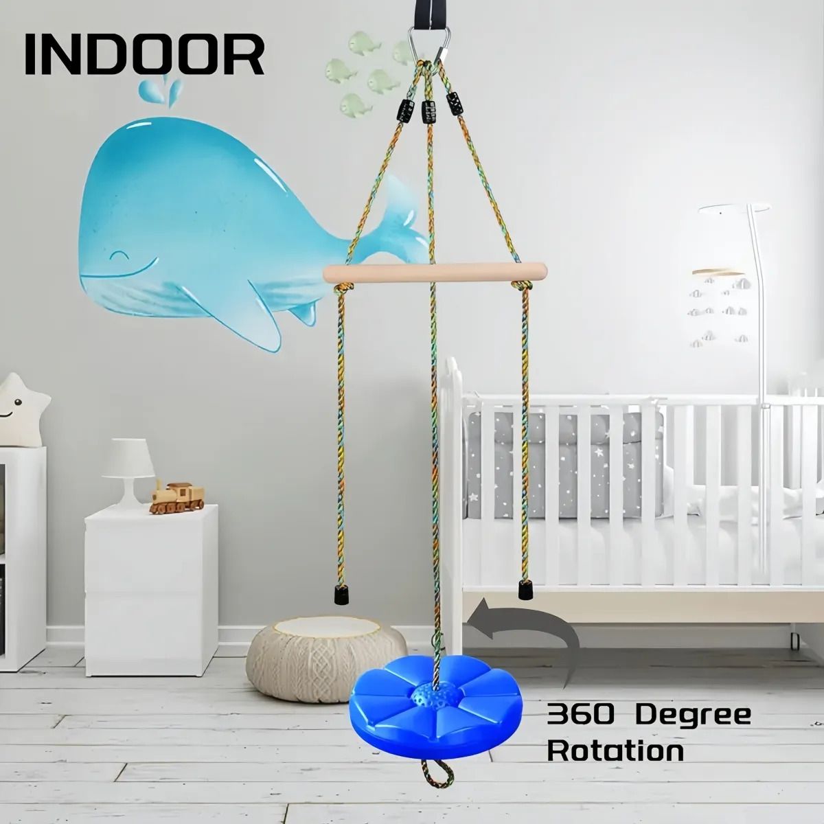 VIDA BUENAS - Columpio Mecedor Escalada Niños  Portátil 75kg Color Azul