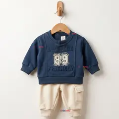 JUMP KIDS - Conjunto 2 Piezas Buzo Pantalón Y Polerón De Algodón Azul Bebé Niño
