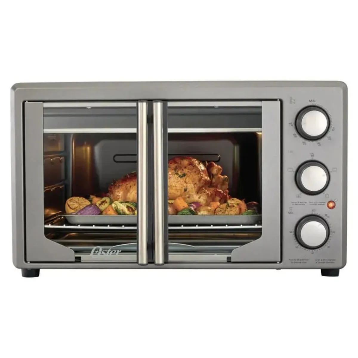 OSTER - Horno con freidora de aire Oster® de 42 litros, puertas francesas, TSSTTV42FDMAFNS 1700W