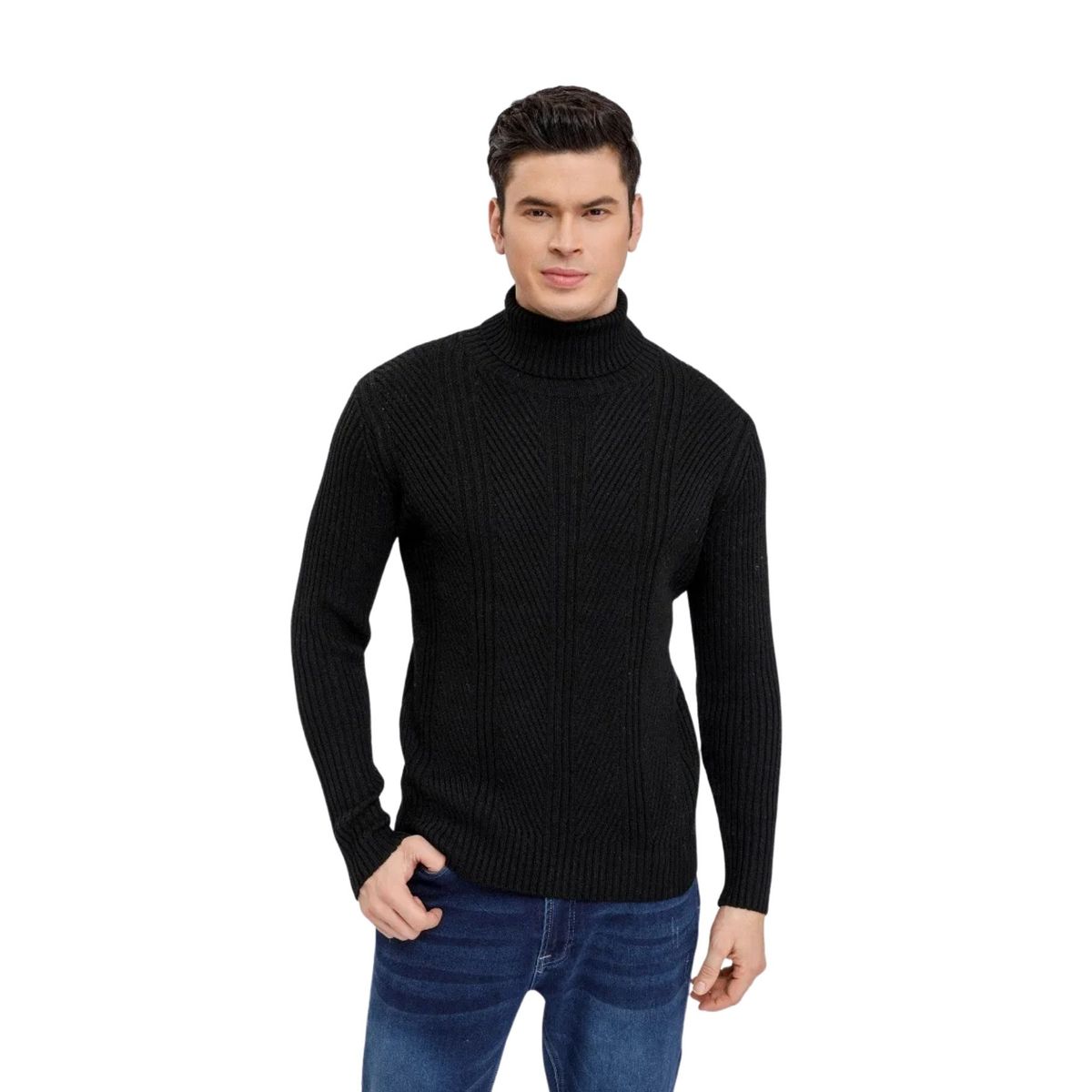 LOOK SHOP - Sweater Lana Hombre Cuello Subido Beatle, Excelente Calidad 118